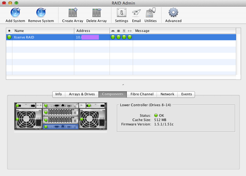 Checking the RAID controller's firmware version on the Xserve RAID